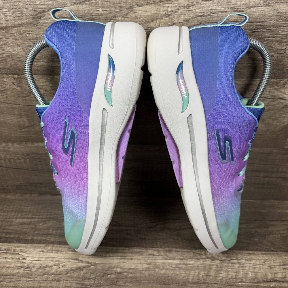 Skechers Go Walk Arch Fit Blue Purple Green Womens Size 10 124878 Running Shoes - Picture 7 of 10